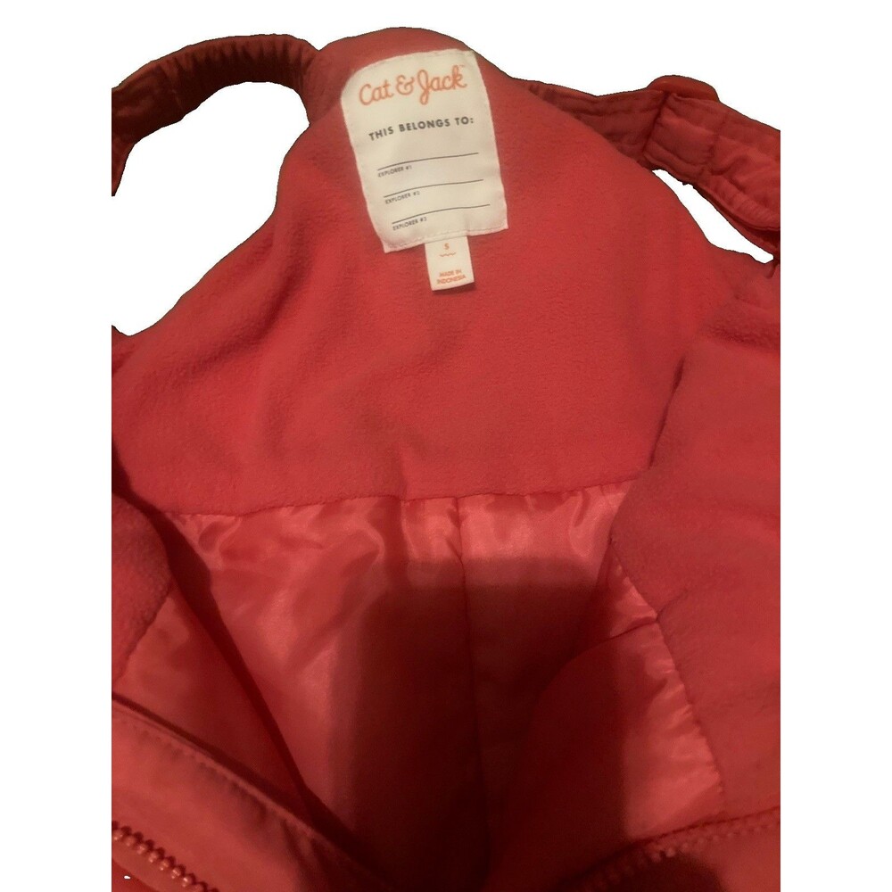 Girls size S Cat & Jack Pink Insulated Polyester Snow Bib Pants Winter - Picture 6 of 6